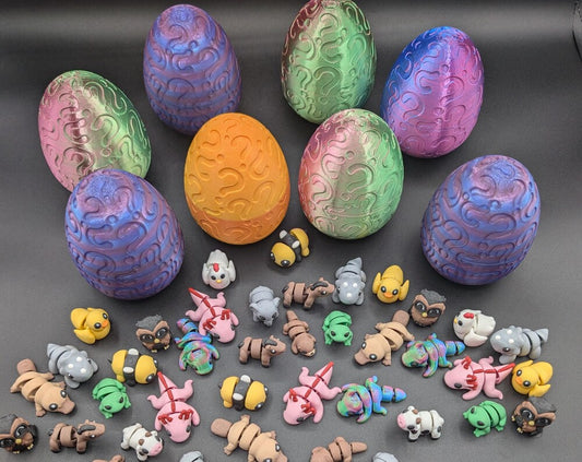 Mystery Egg with Mini 3D printed Articulating Animals