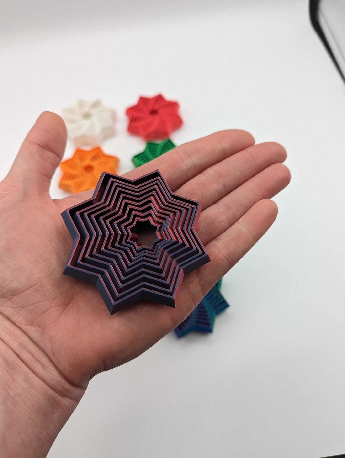 Fidget 3D Printed Fractal Fidget Stars Fidget Toy Desk Stress Toy