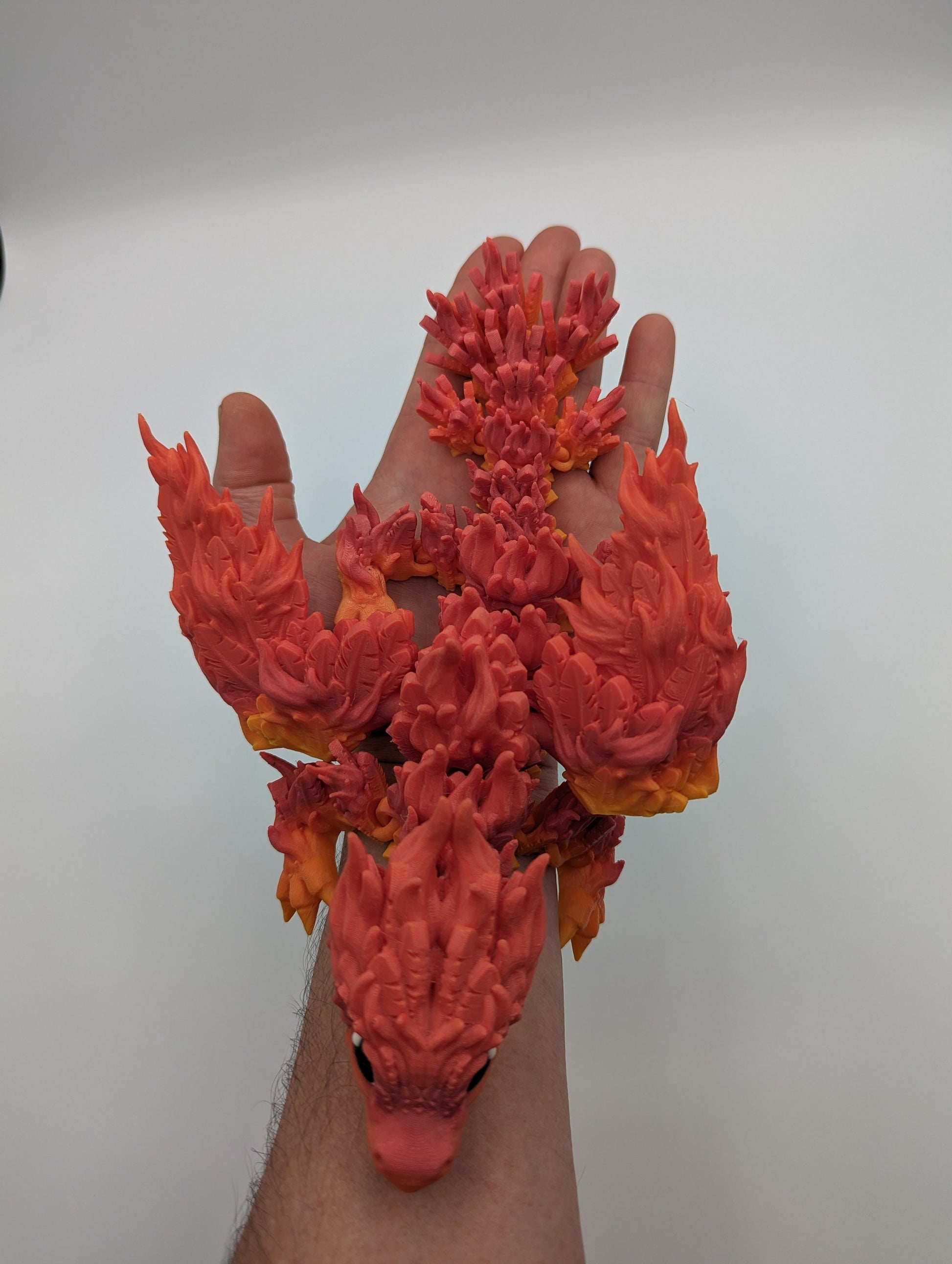 Baby Phoenix Fire Pyro Dragon Articulating Flexi By Cinderwing, Fidget Toy, Desk Stress Toy, Dragon Decoration 3D Printed