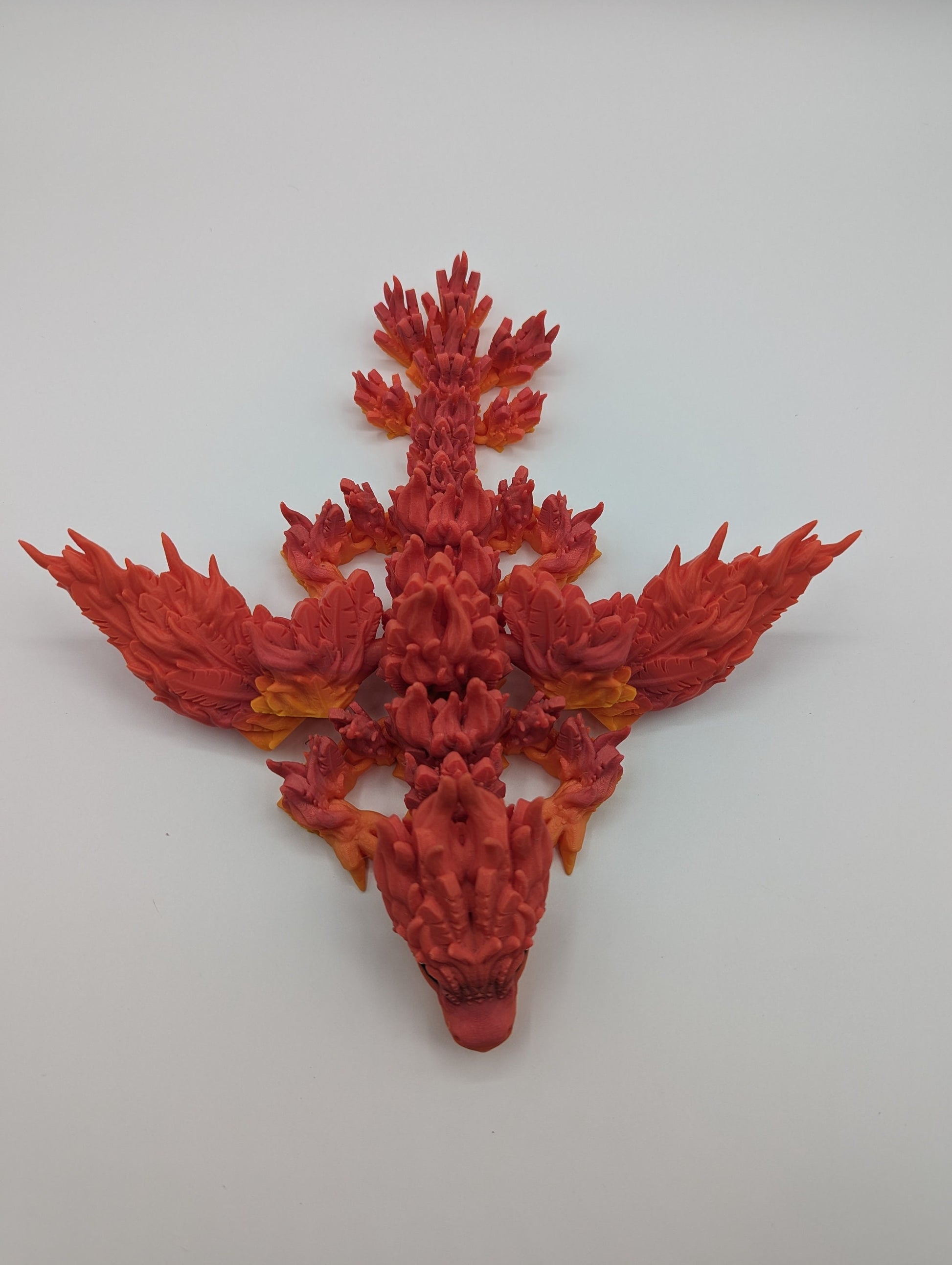 Baby Phoenix Fire Pyro Dragon Articulating Flexi By Cinderwing, Fidget Toy, Desk Stress Toy, Dragon Decoration 3D Printed