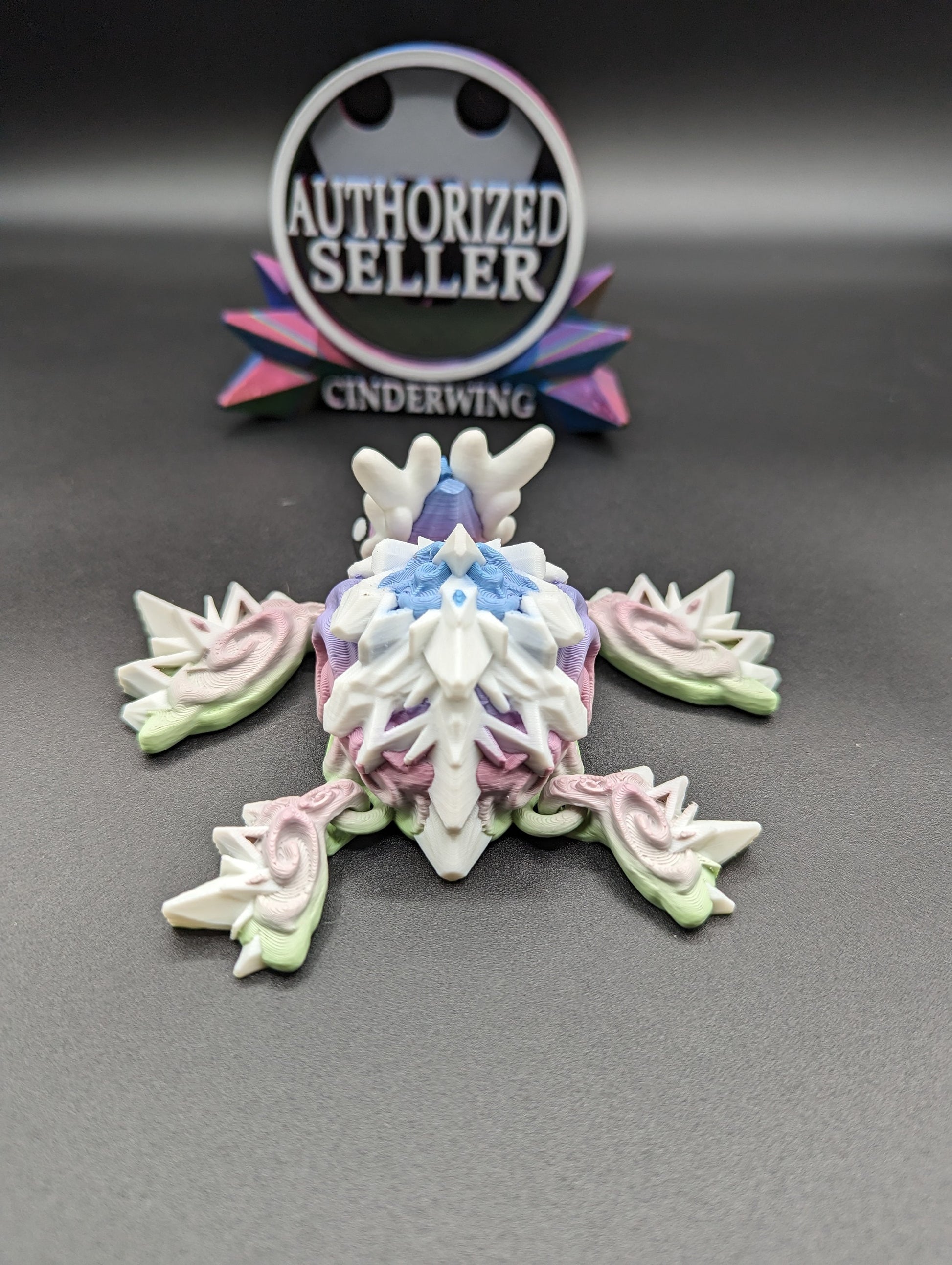 3D Printed Snowflake Turtle by Cinderwing! Christmas sea turtle. unique holiday gift Printed in multiple colors! No painting!