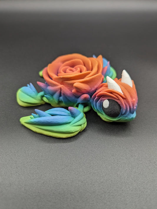 Unique 3D Printed Rose Turtle Sculpture Rose Turtles,Cinderwing3d,Articulated Turtle,Fidget Toy,Poseable Animal,3d Printed Turtle,Cute Turtle,Rose,Desk Fidget,Desk Toys,Unique Gift,No Painting,Charming Home Decor