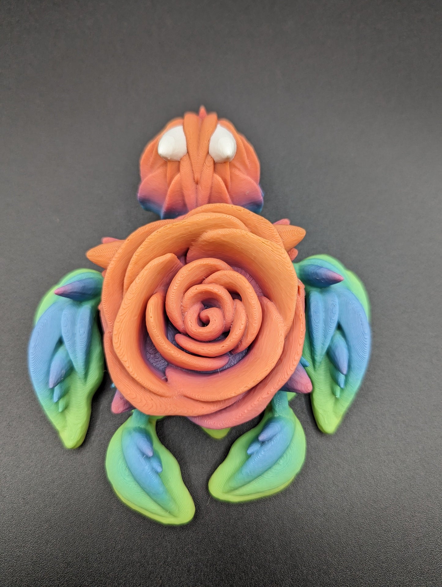 Unique 3D Printed Rose Turtle Sculpture Rose Turtles,Cinderwing3d,Articulated Turtle,Fidget Toy,Poseable Animal,3d Printed Turtle,Cute Turtle,Rose,Desk Fidget,Desk Toys,Unique Gift,No Painting,Charming Home Decor