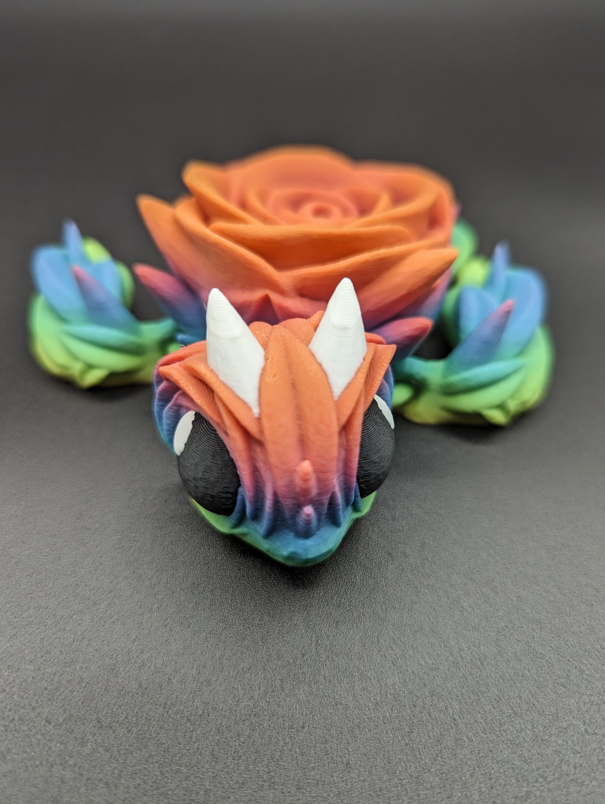 Unique 3D Printed Rose Turtle Sculpture