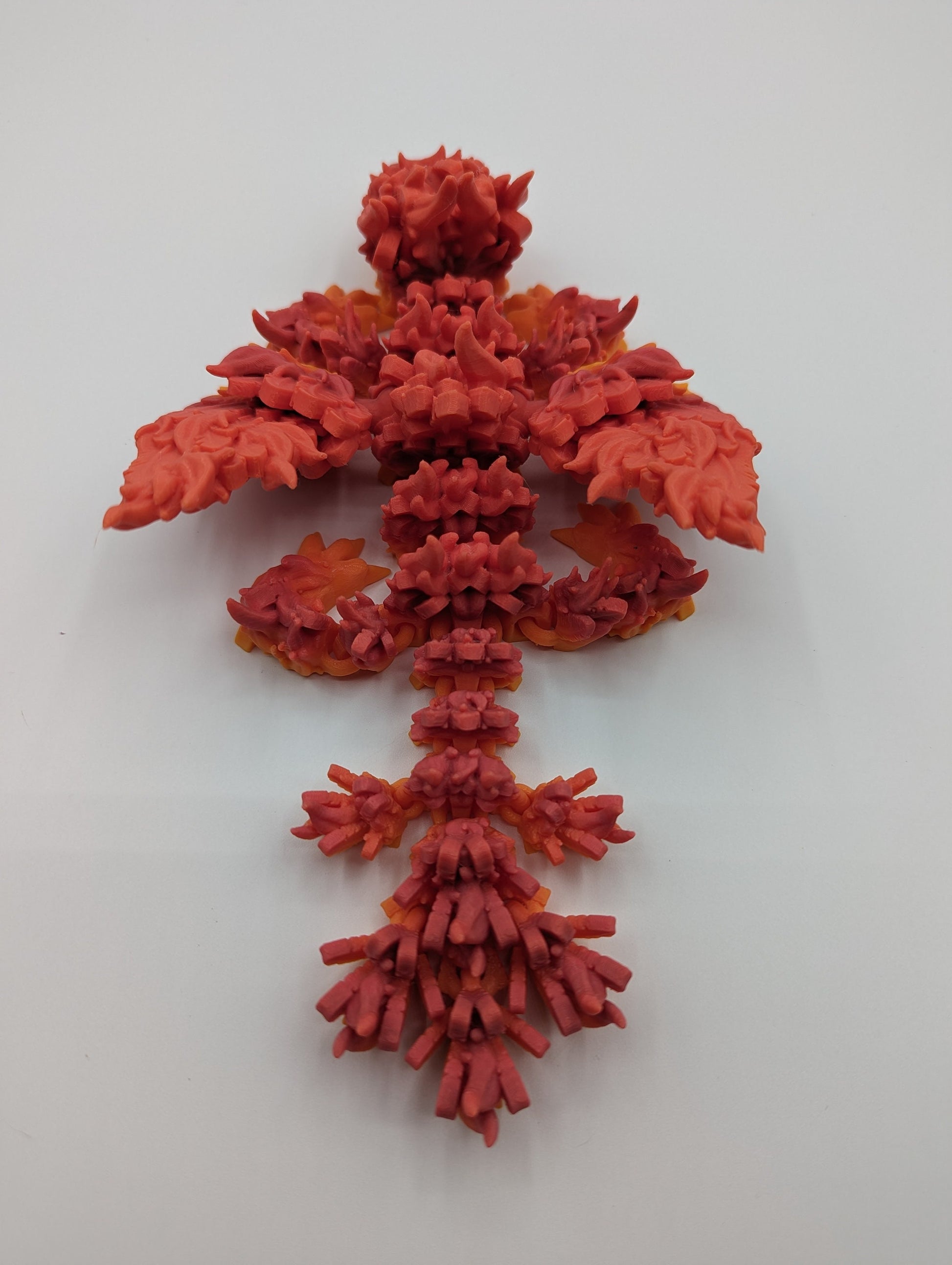 Baby Phoenix Fire Pyro Dragon Articulating Flexi By Cinderwing, Fidget Toy, Desk Stress Toy, Dragon Decoration 3D Printed