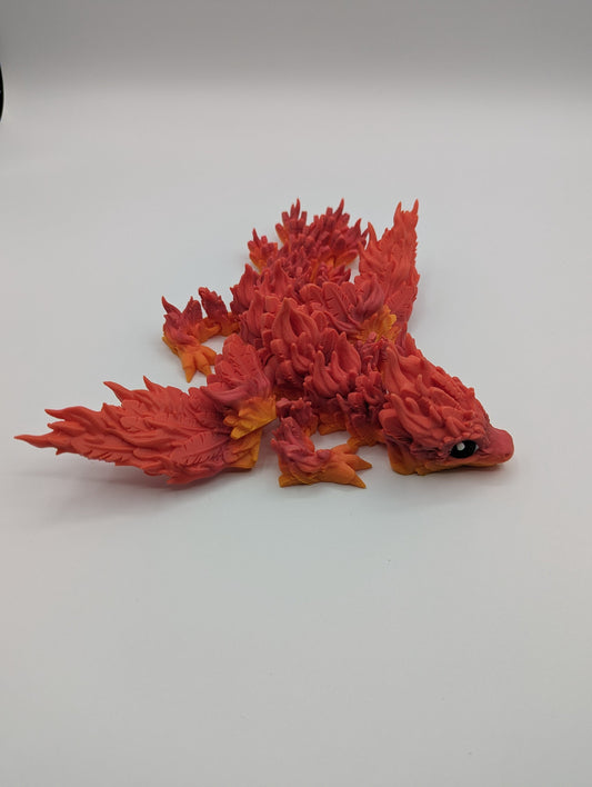Baby Phoenix Fire Pyro Dragon Articulating Flexi By Cinderwing, Fidget Toy, Desk Stress Toy, Dragon Decoration 3D Printed