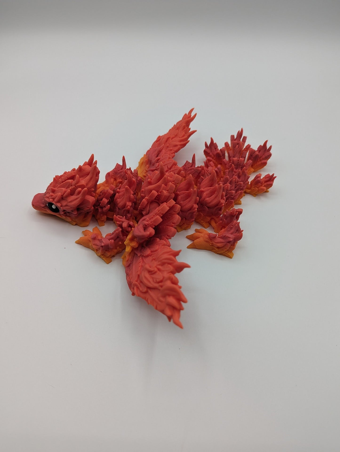 Baby Phoenix Fire Pyro Dragon Articulating Flexi By Cinderwing, Fidget Toy, Desk Stress Toy, Dragon Decoration 3D Printed
