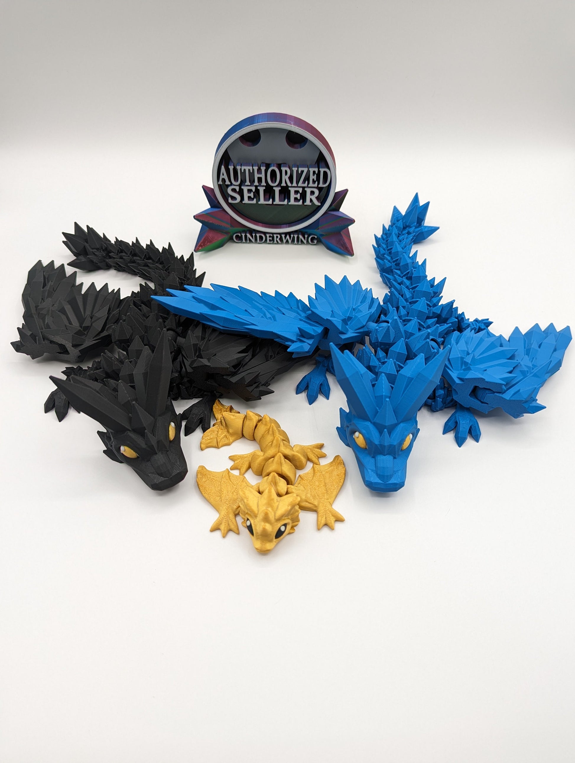 Dragon Crystal Dragon multi color articulated dragon3d printed dragon wing forth wing