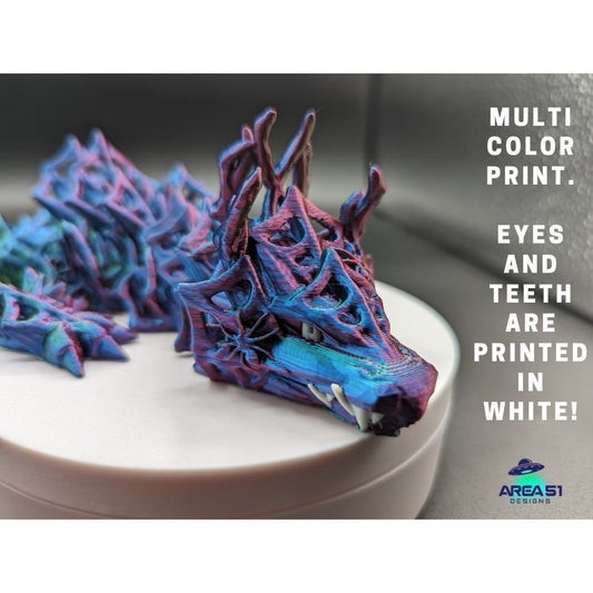 Embrace the allure of darkness and fantasy with the 3D Printed Wicked Dragon by Cinderwing. Order yours today and let this mesmerizing creature take you on a journey into the shadows. Don't miss the opportunity to own a piece of art that celebrates the mystique of the wicked and the extraordinary.