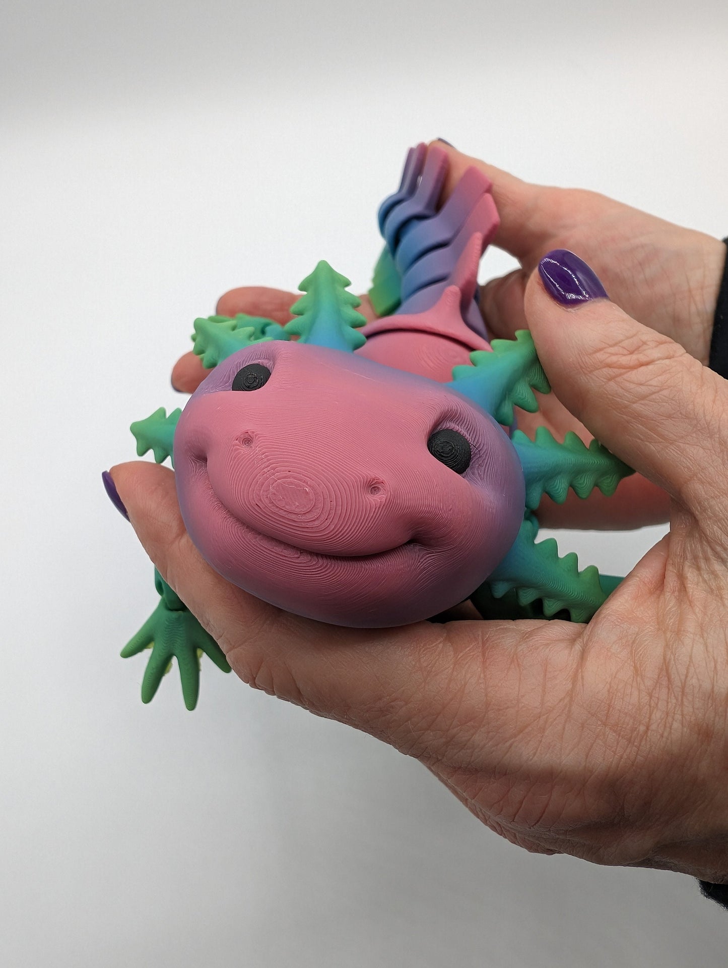 Axolotl Happy Axolotl Fidget Smiling Axolotl Fidget Toy 3D printed Articulated Axolotl Gift Unique Poseable Reptile Art!