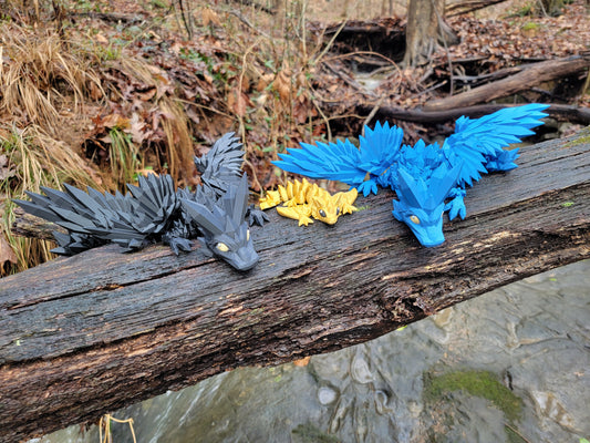Dragon Crystal Dragon multi color articulated dragon3d printed dragon wing forth wing