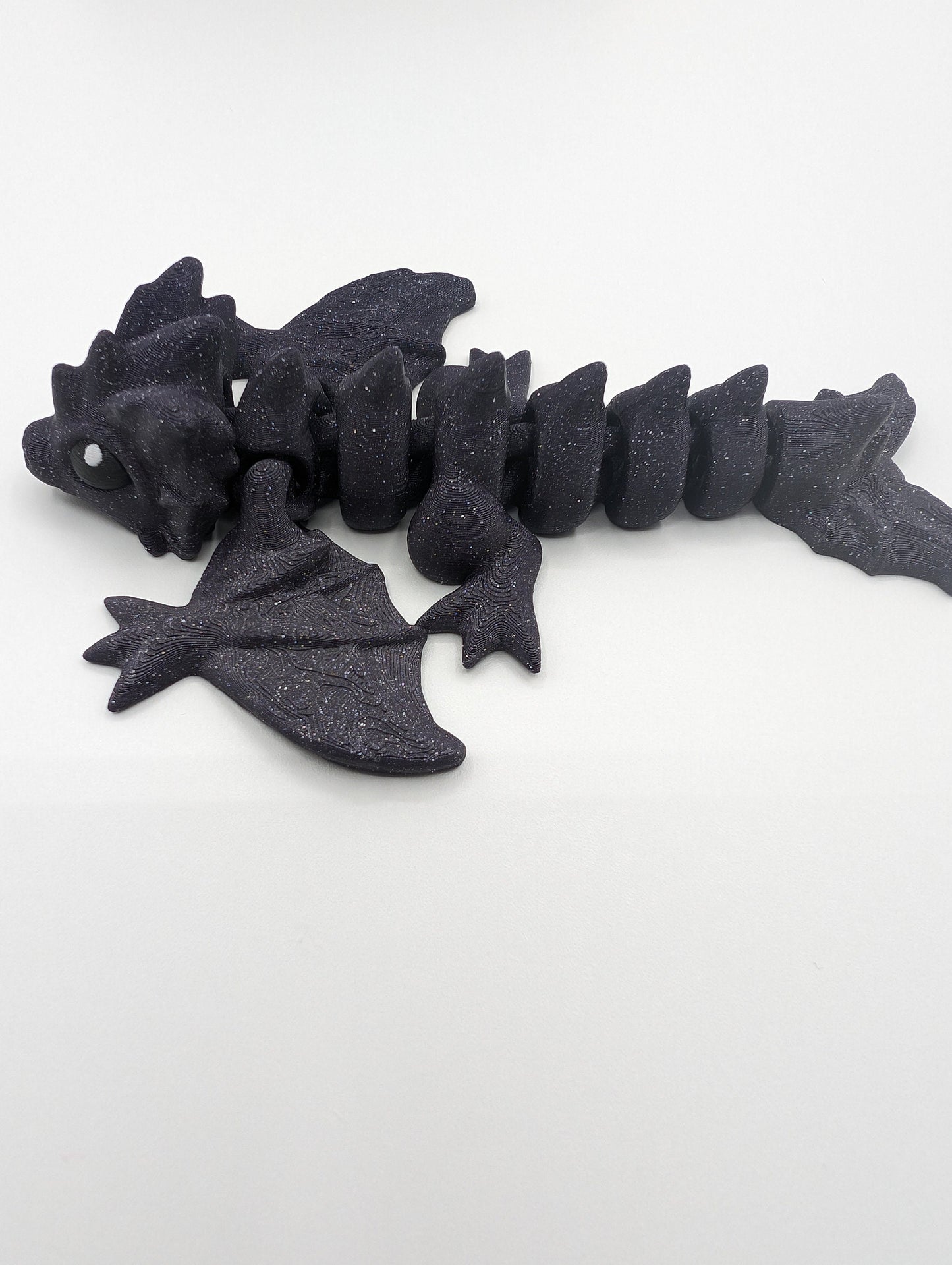 Dragon 3D Print Baby Dragon Articulating Dragon Bookself Decor Dragon Gift Tiny Crystal Wing Dragon