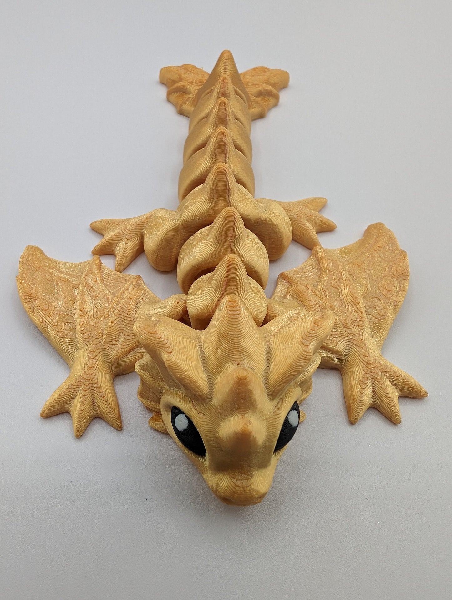 Dragon 3D Print Baby Dragon Articulating Dragon Bookself Decor Dragon Gift Tiny Crystal Wing Dragon