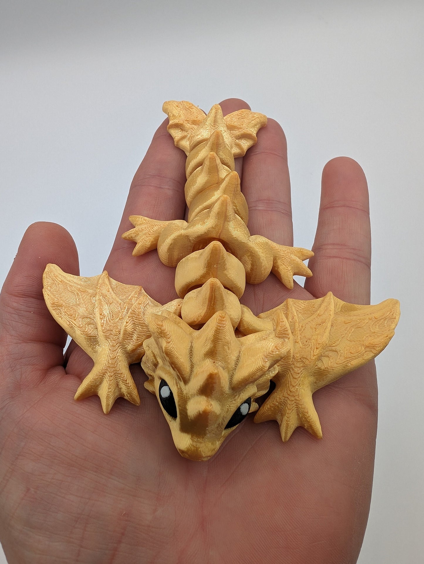 Dragon 3D Print Baby Dragon Articulating Dragon Bookself Decor Dragon Gift Tiny Crystal Wing Dragon