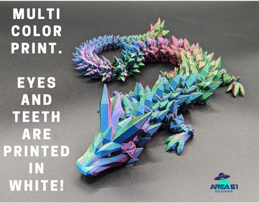 Dragon Crystal Dragon multi color articulated dragon3d printed dragon wing forth wing