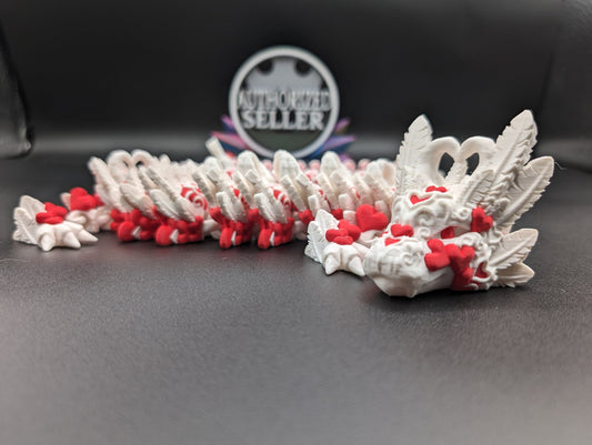 Valentine Dragon Light Heart Dragon Articulating Bookshelf Decor Valentine's Dragon Gift Valentines Day 3d printed Multicolor