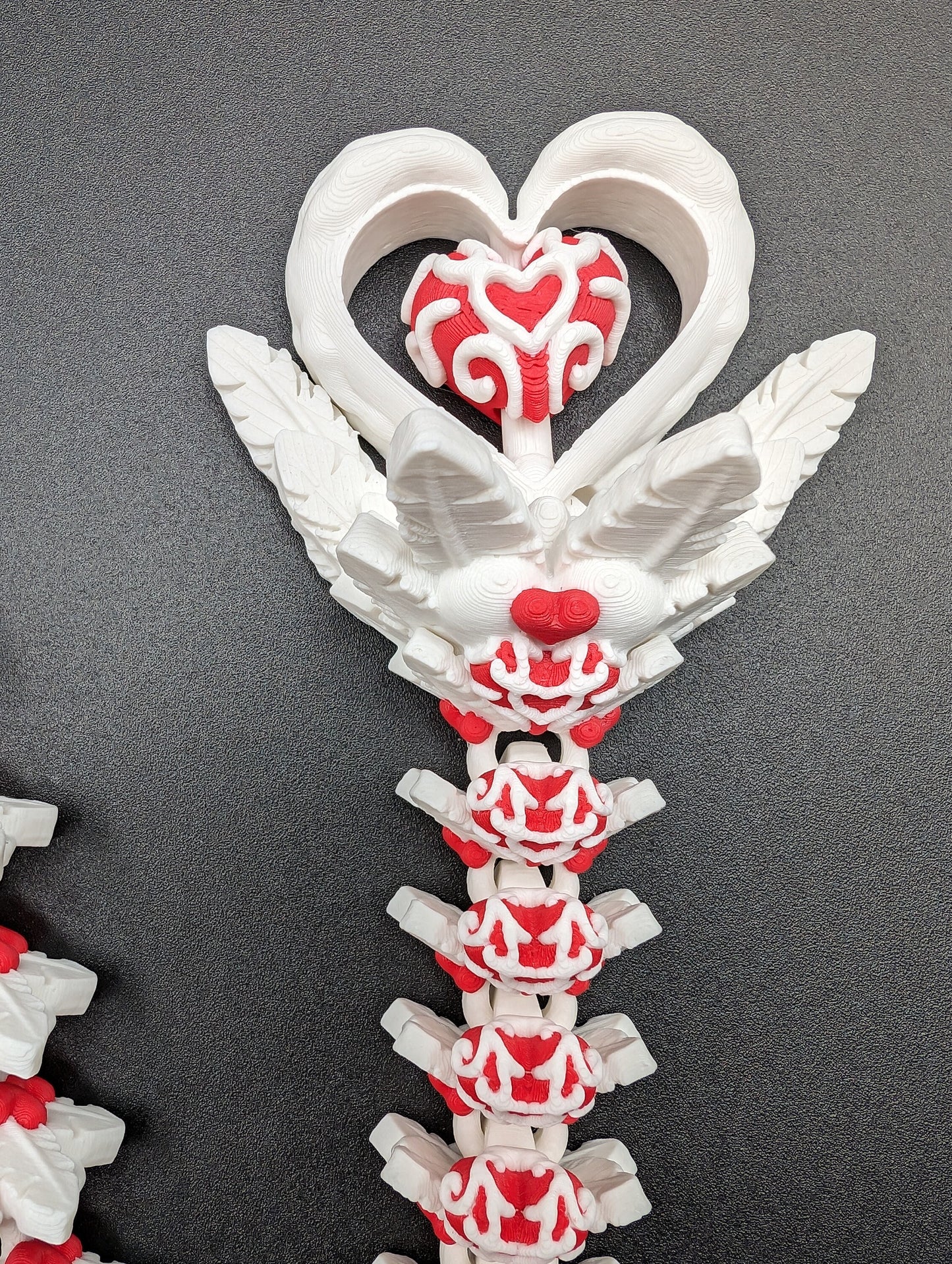 Valentine Dragon Light Heart Dragon Articulating Bookshelf Decor Valentine's Dragon Gift Valentines Day 3d printed Multicolor