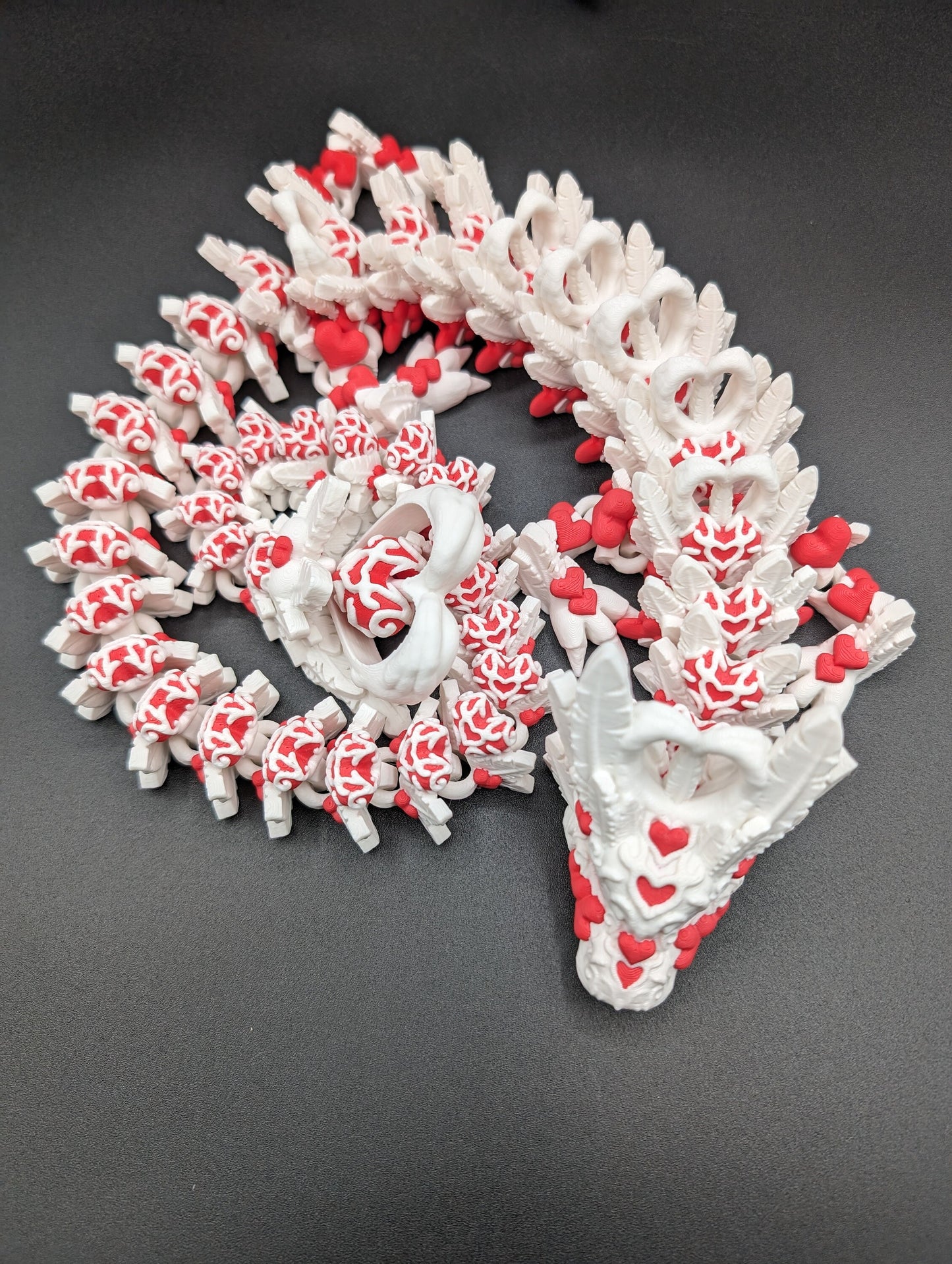 Valentine Dragon Light Heart Dragon Articulating Bookshelf Decor Valentine's Dragon Gift Valentines Day 3d printed Multicolor