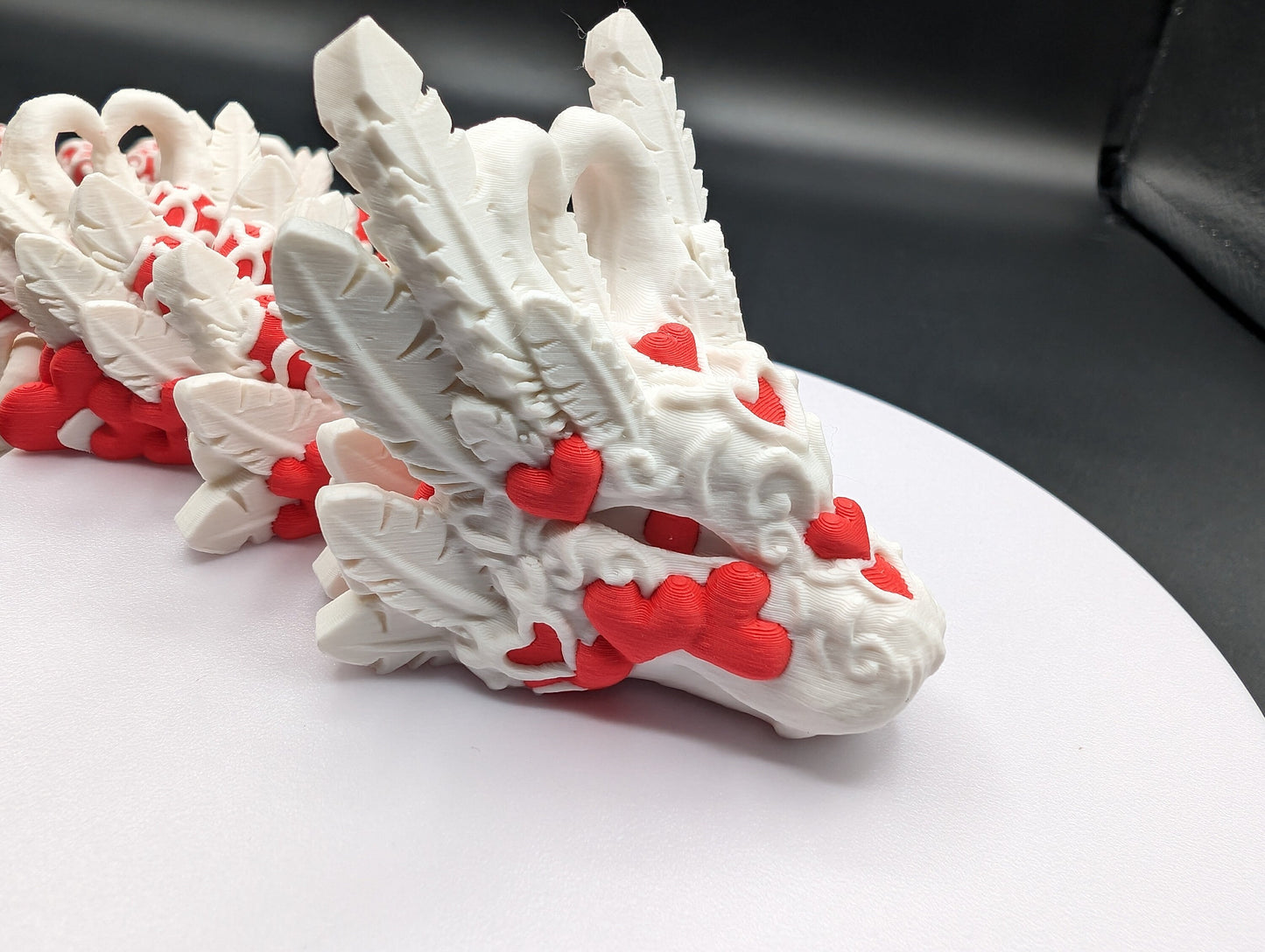 Valentine Dragon Light Heart Dragon Articulating Bookshelf Decor Valentine's Dragon Gift Valentines Day 3d printed Multicolor