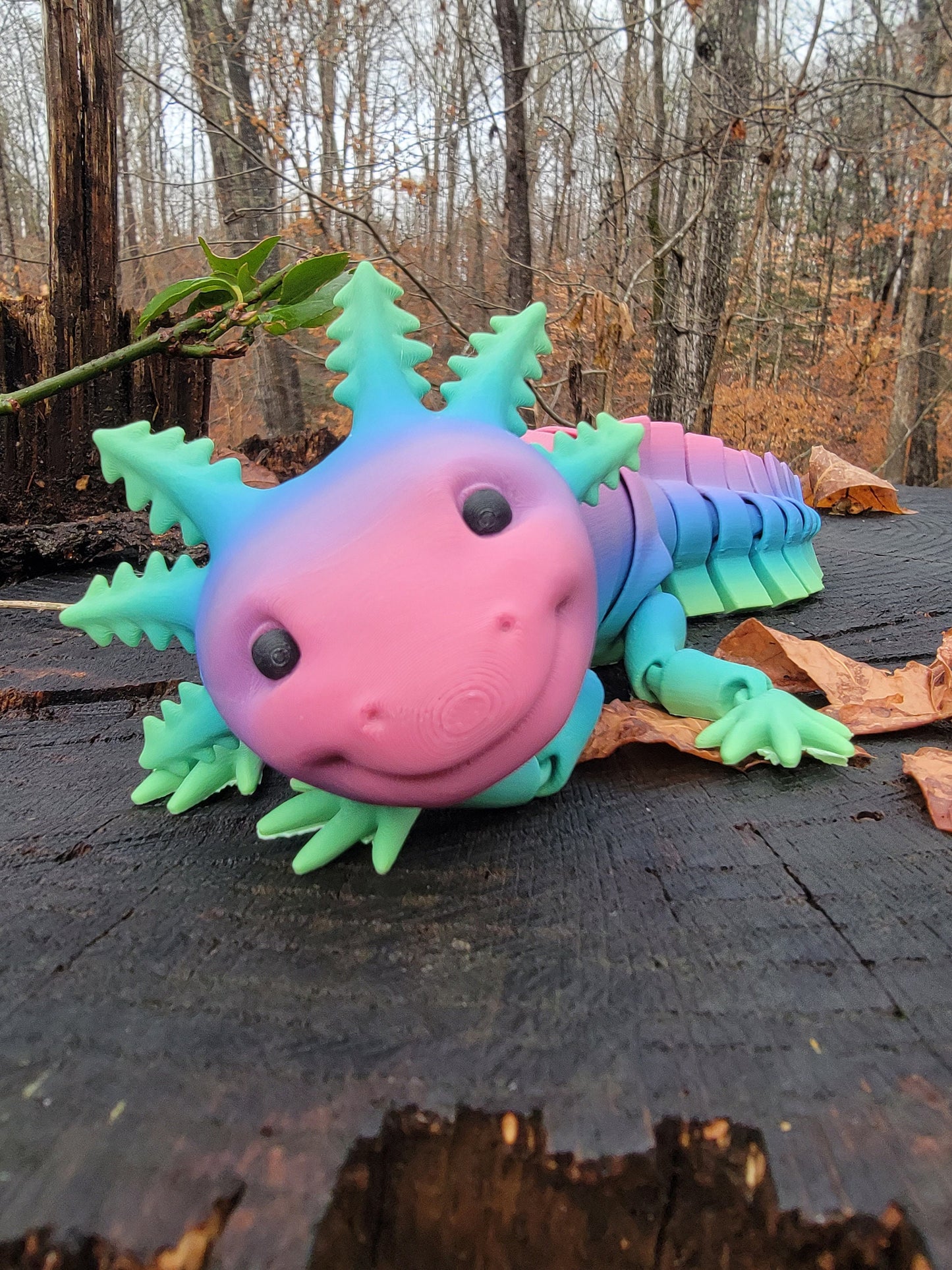 Axolotl Happy Axolotl Fidget Smiling Axolotl Fidget Toy 3D printed Articulated Axolotl Gift Unique Poseable Reptile Art!