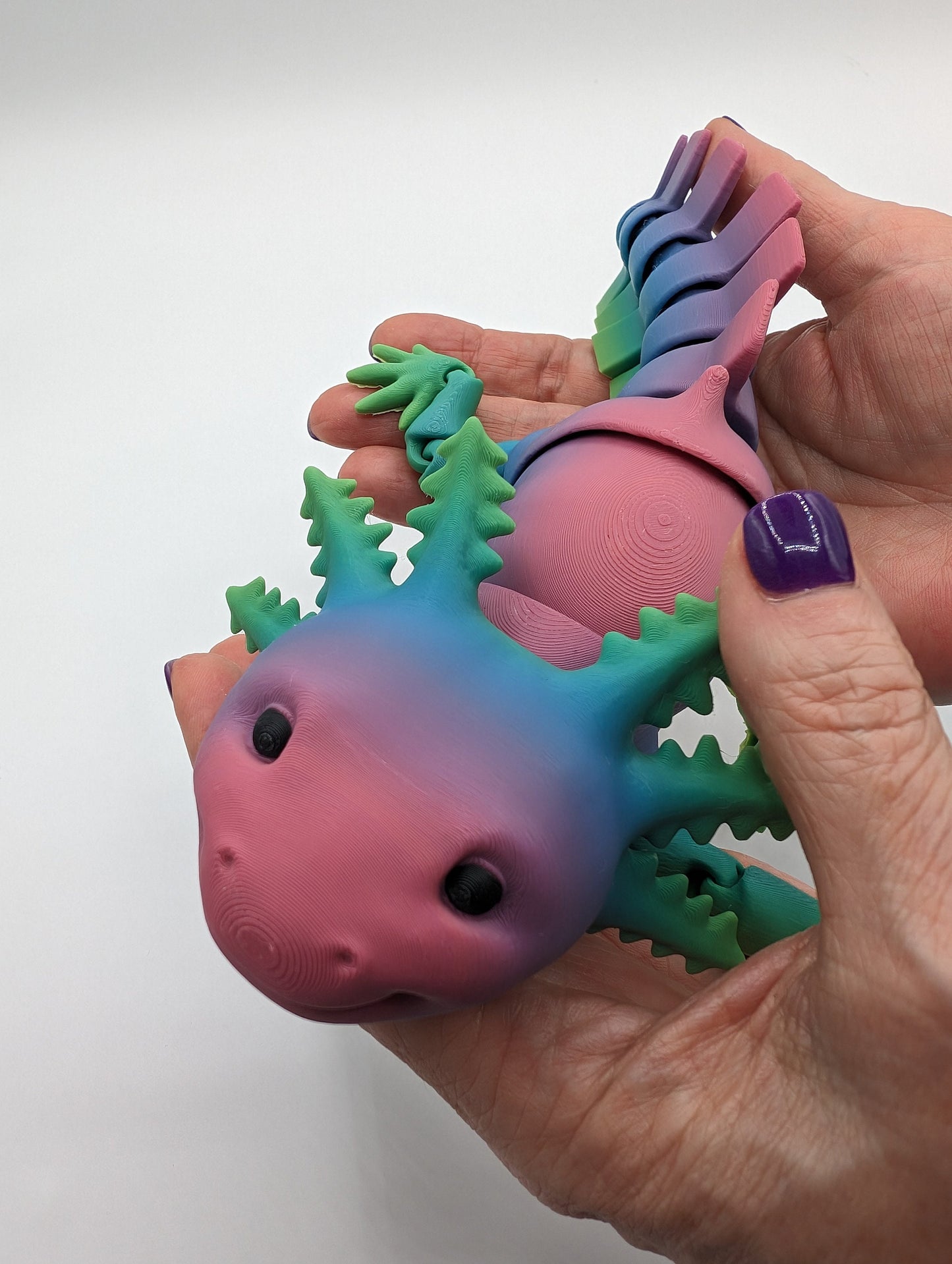 Axolotl Happy Axolotl Fidget Smiling Axolotl Fidget Toy 3D printed Articulated Axolotl Gift Unique Poseable Reptile Art!