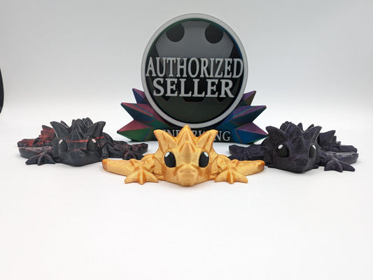 Dragon 3D Print Baby Dragon Articulating Dragon Bookself Decor Dragon Gift Tiny Crystal Wing Dragon