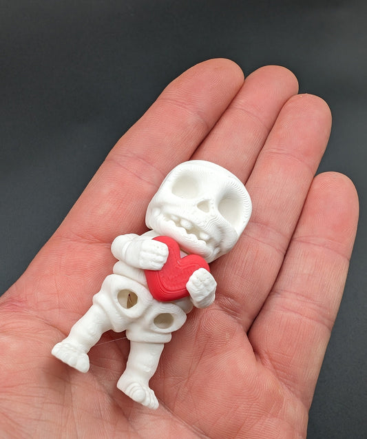 Skeleton Valentine's Tiny Skeleton Valentine 3D Printed Articulated Tiny Toy Unique Romantic Gift for Stress Relief