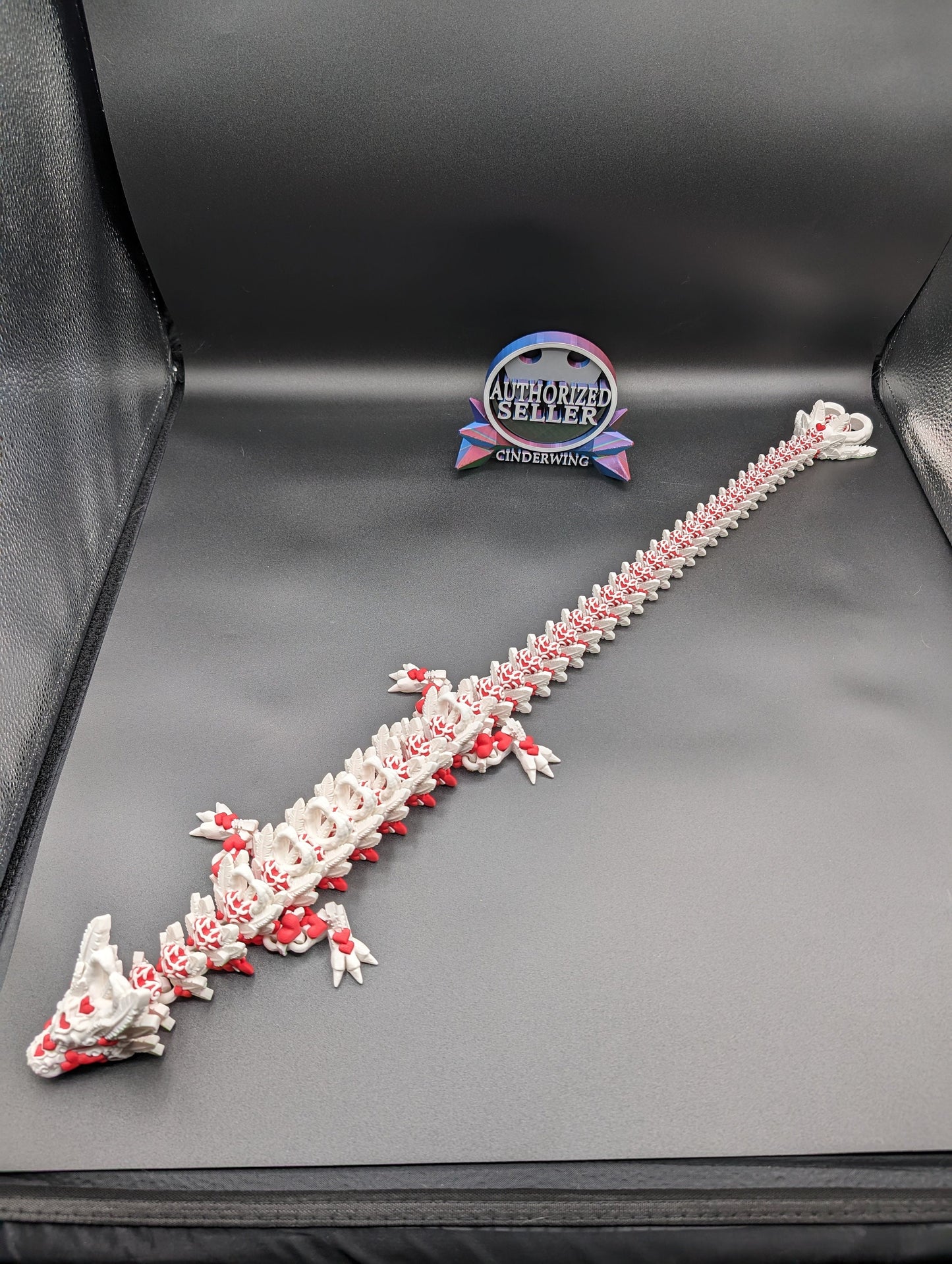 Valentine Dragon Light Heart Dragon Articulating Bookshelf Decor Valentine's Dragon Gift Valentines Day 3d printed Multicolor