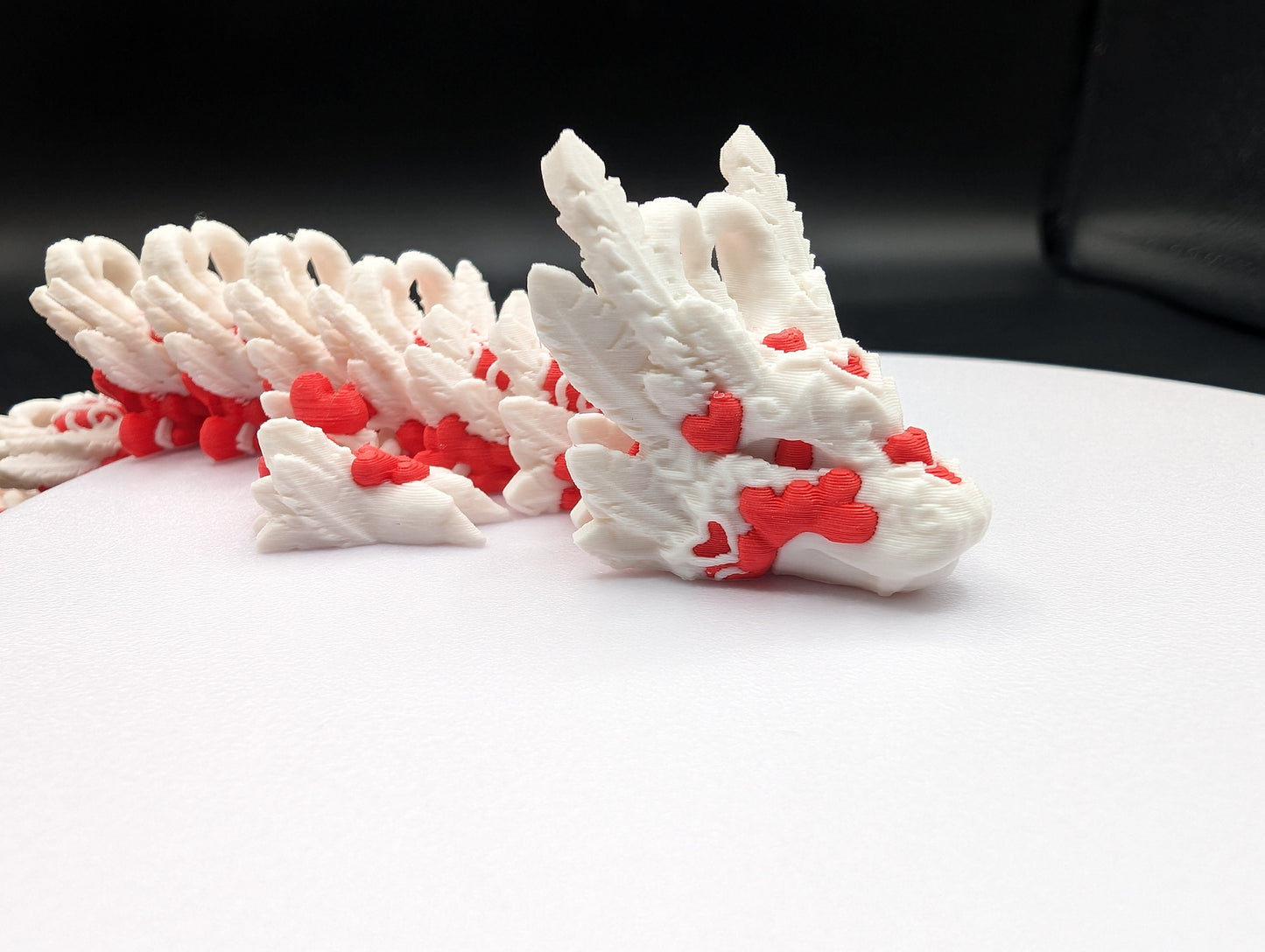 Valentine Dragon Light Heart Dragon Articulating Bookshelf Decor Valentine's Dragon Gift Valentines Day 3d printed Multicolor