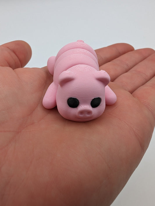 Tiny Pig Fidget Toy 3D Printed Articulated Stress Relief Cute Sensory Toy for Relaxation and Focus