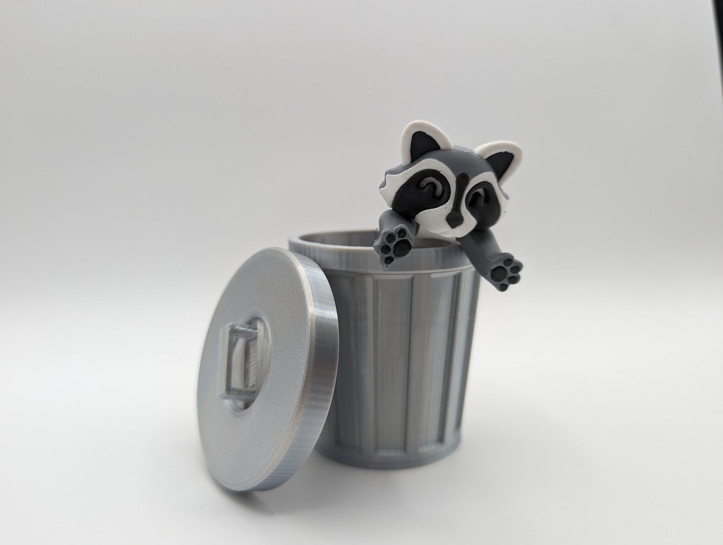 Raccoon with Trash an Fidget Toy Fun 3D Printed Stress Relief.