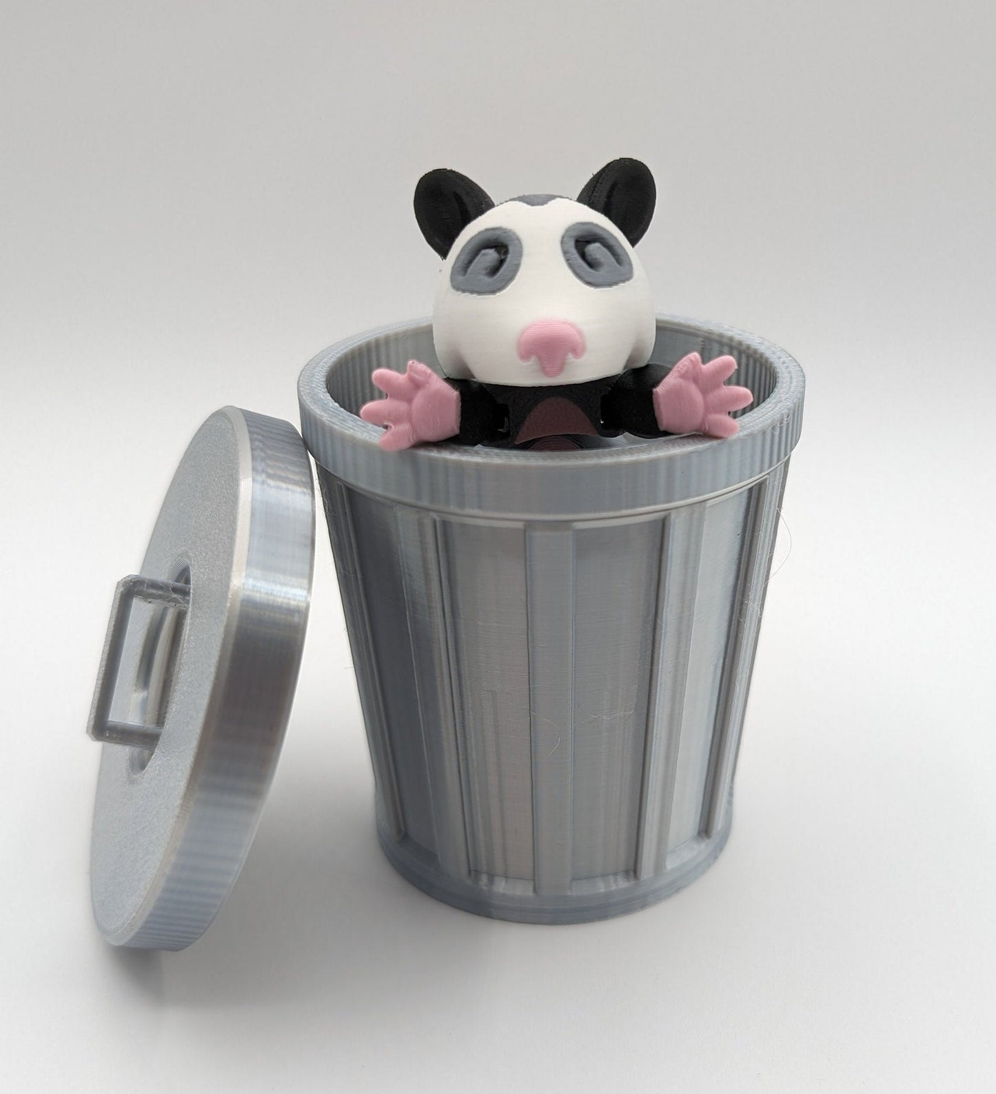 Possum with Trash Can Fidget Toy - 3D Printed Cute Stress Relief