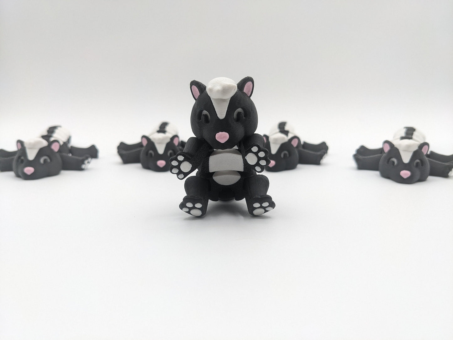 Skunk with Trash Can Fidget Toy 3D Printed Cute Stress Relief