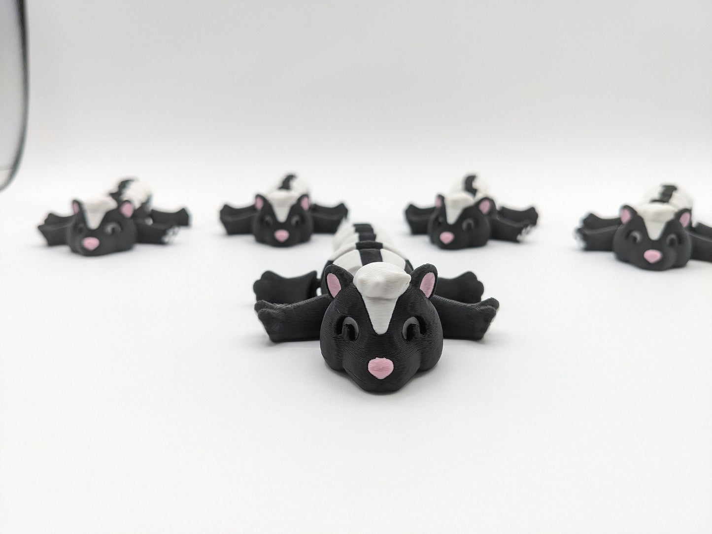 Skunk with Trash Can Fidget Toy 3D Printed Cute Stress Relief