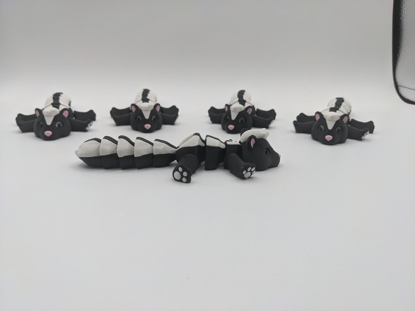 Skunk with Trash Can Fidget Toy 3D Printed Cute Stress Relief