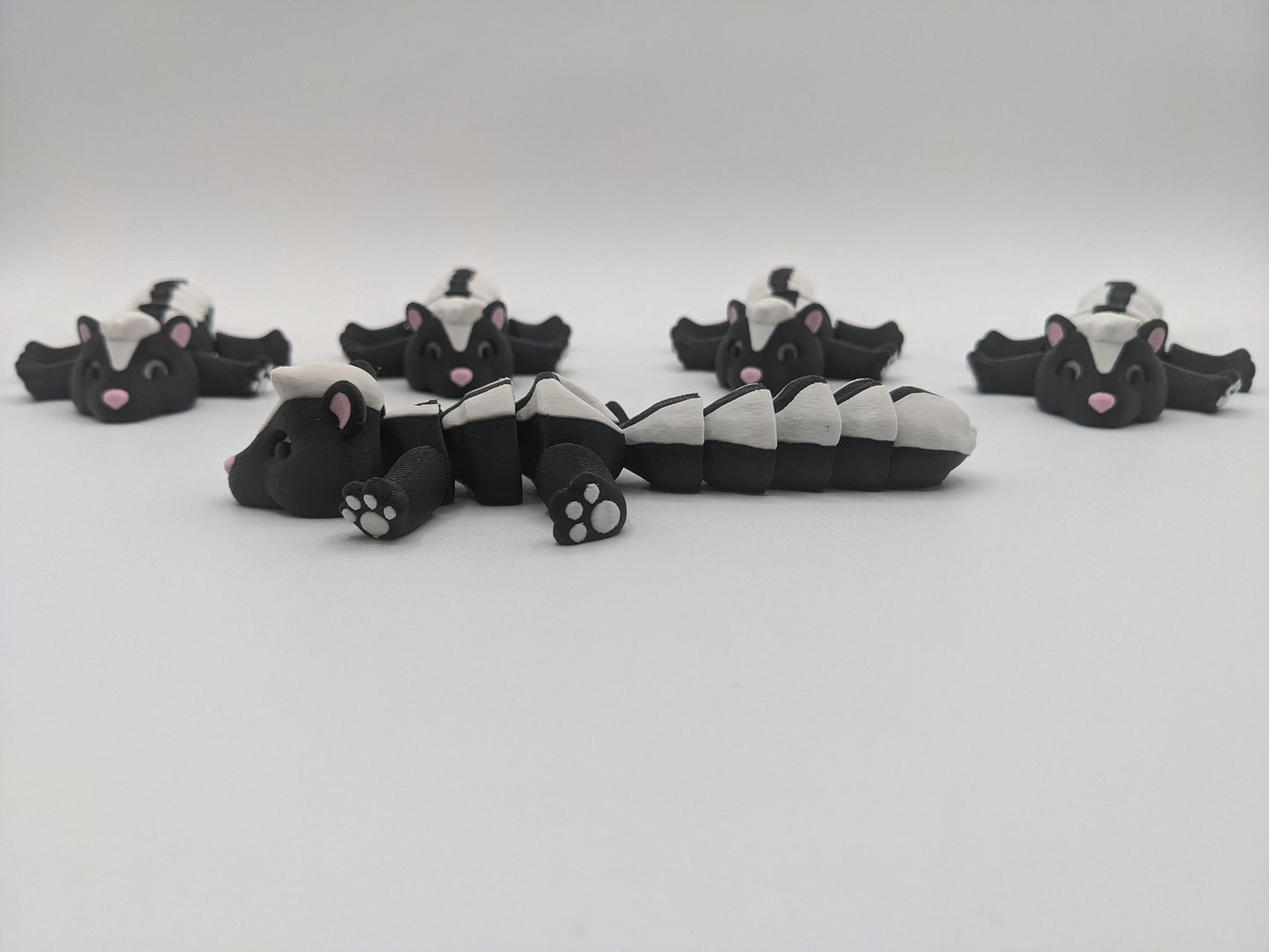 Skunk with Trash Can Fidget Toy 3D Printed Cute Stress Relief