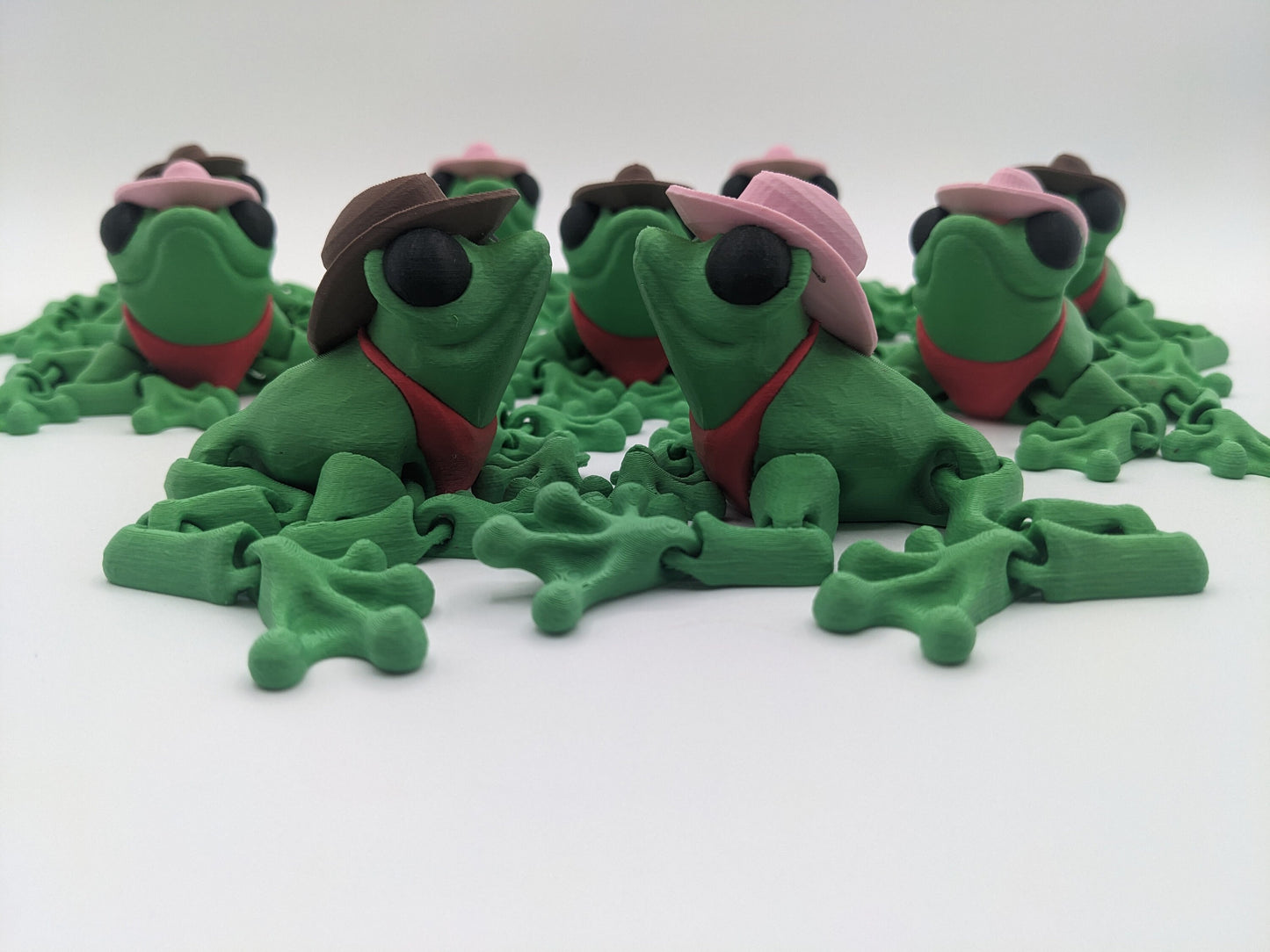 Cowboy Cowgirl Articulated Frog