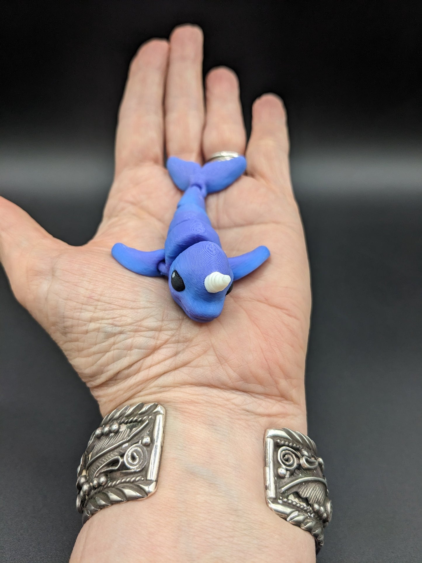 Adorable Articulated Baby Narwhal by Cinderwing