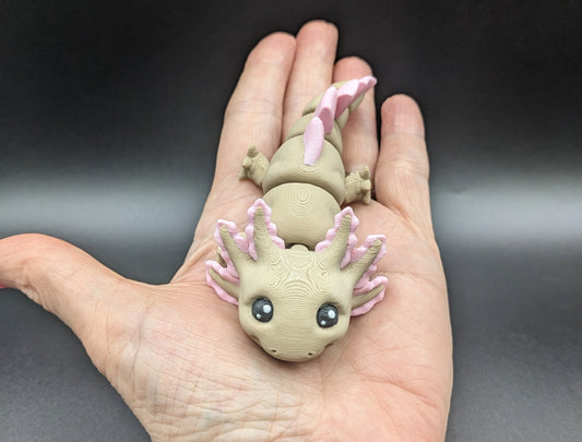 Adorable Mini Axolotl 3D Printed Articulated Toy or Keychain