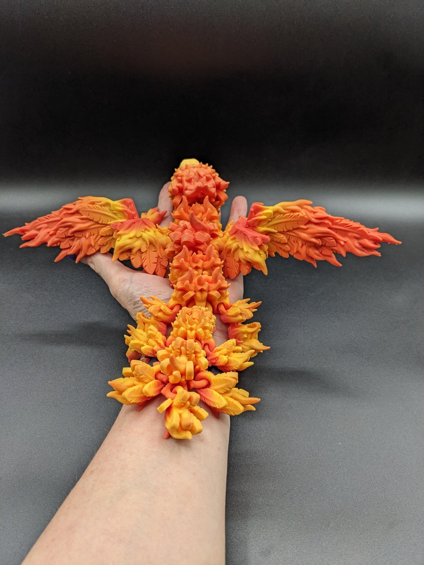 Dragon Baby Phoenix Fire Pyro Dragon Articulating Flexi By Cinderwing Fidget Toy Desk Stress Toy Dragon Decoration 3D Printed