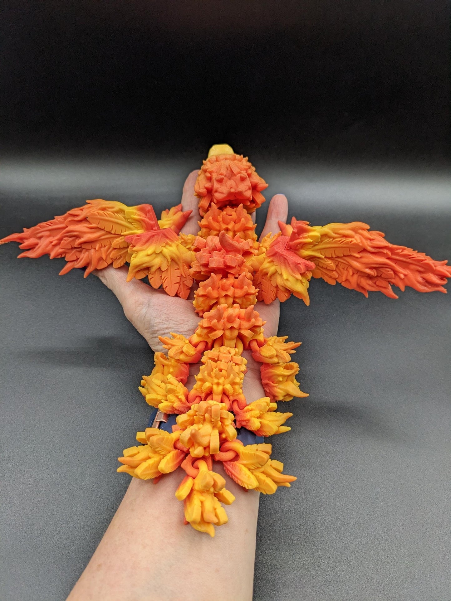 Dragon Baby Phoenix Fire Pyro Dragon Articulating Flexi By Cinderwing Fidget Toy Desk Stress Toy Dragon Decoration 3D Printed