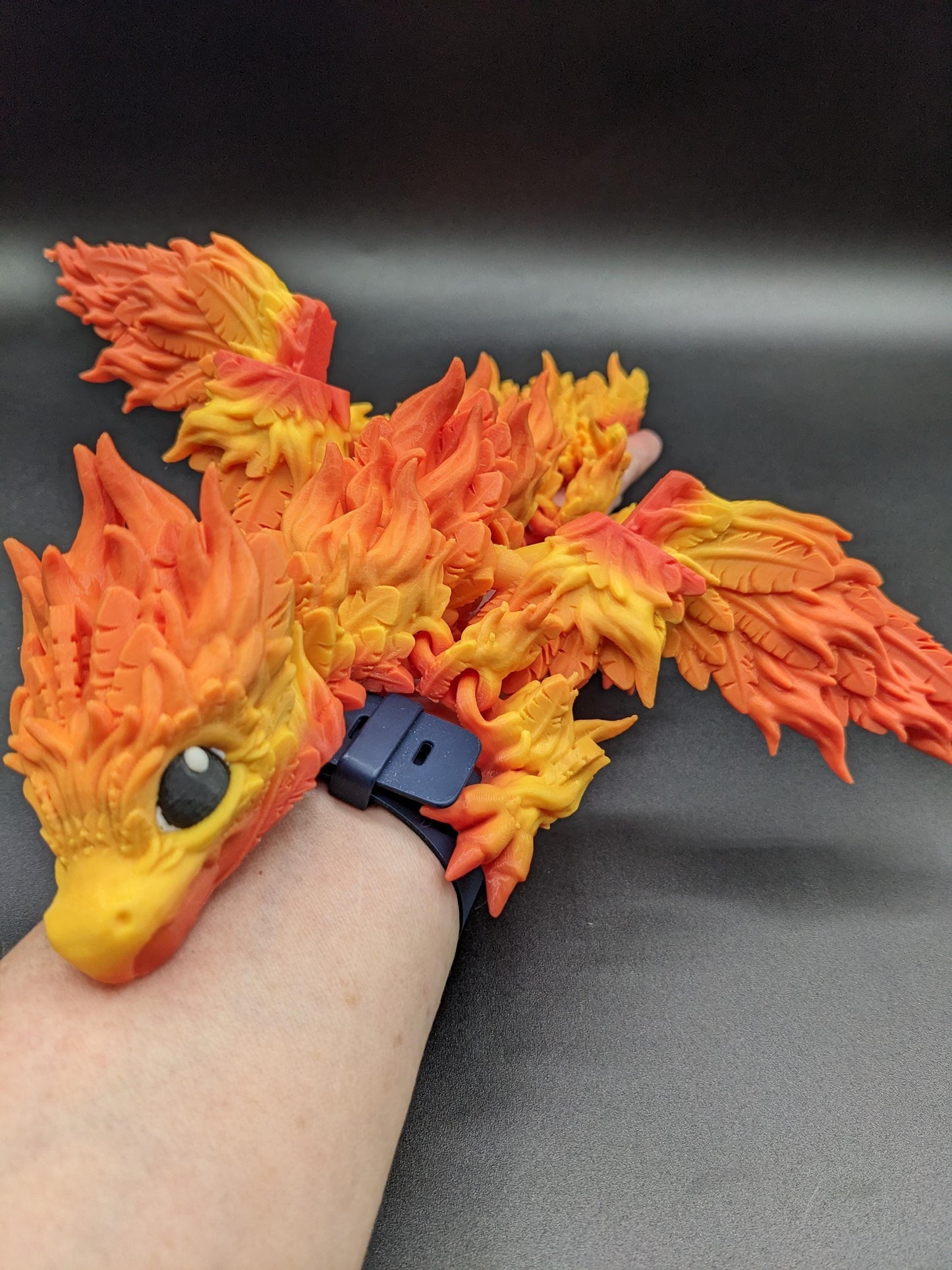 Dragon Baby Phoenix Fire Pyro Dragon Articulating Flexi By Cinderwing Fidget Toy Desk Stress Toy Dragon Decoration 3D Printed