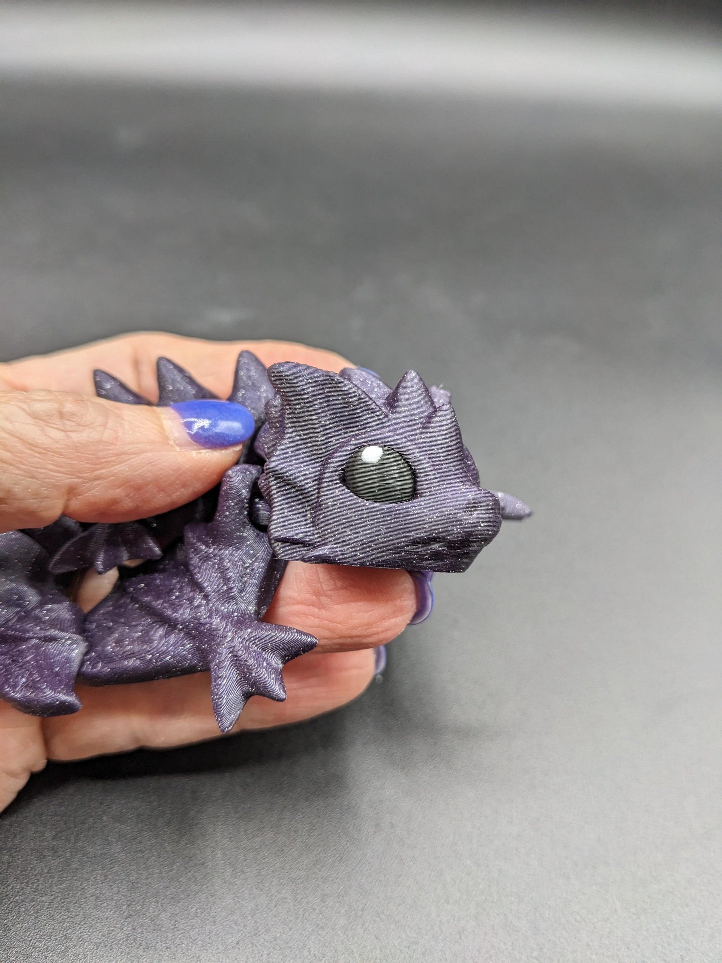 Dragon 3D Print Baby Dragon Articulating Dragon Bookself Decor Dragon Gift Tiny Crystal Wing Dragon