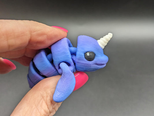 Adorable Articulated Baby Narwhal by Cinderwing