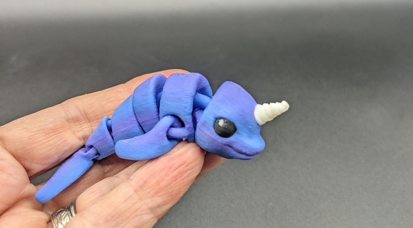 Adorable Articulated Baby Narwhal by Cinderwing