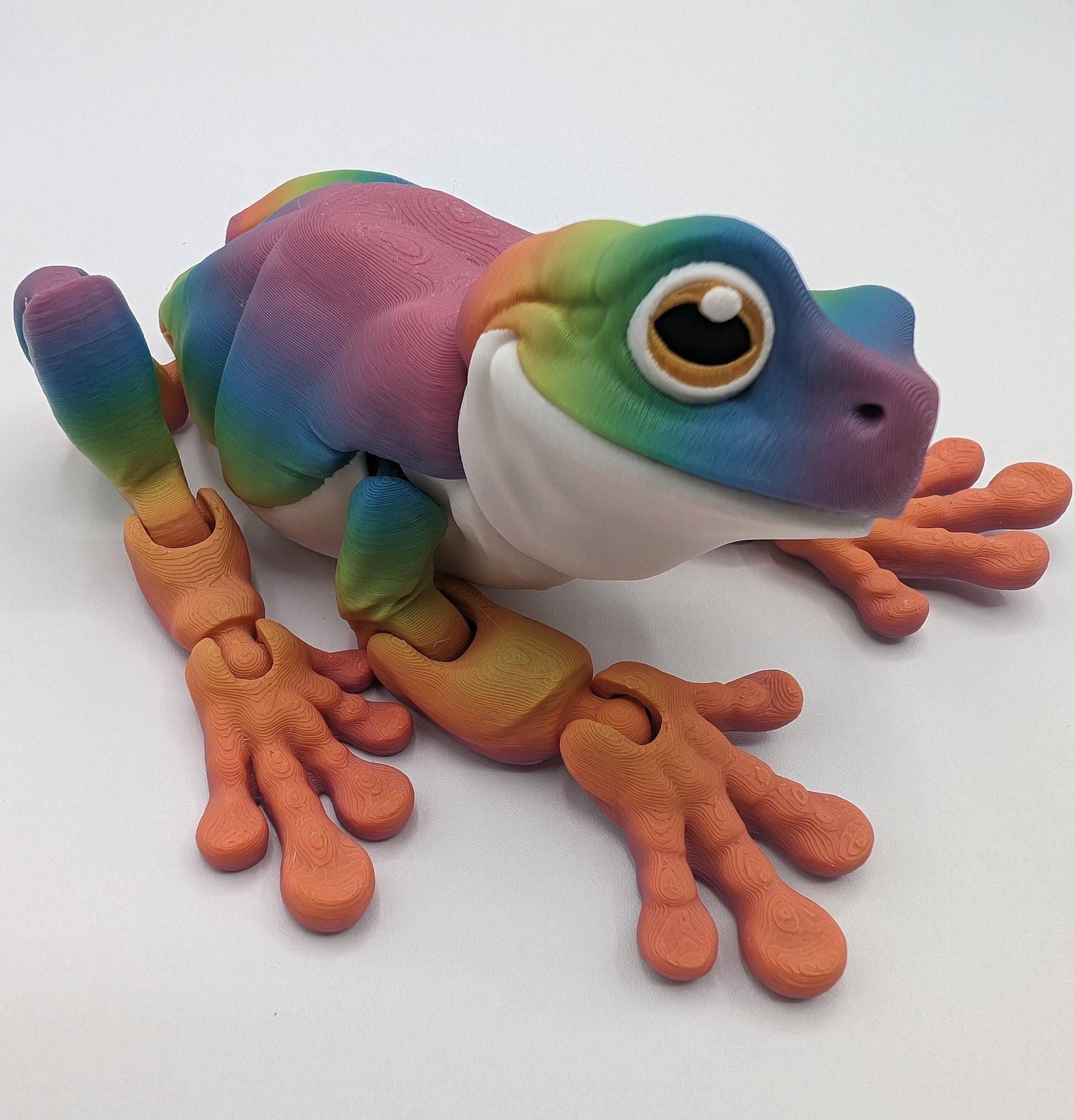 Multicolor Frog tree frog cute frog dumpy frog 3d printed frog whites tree frog white's treefrog