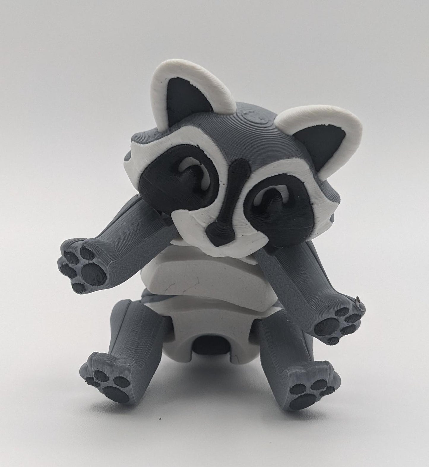 Raccoon with Trash an Fidget Toy Fun 3D Printed Stress Relief.