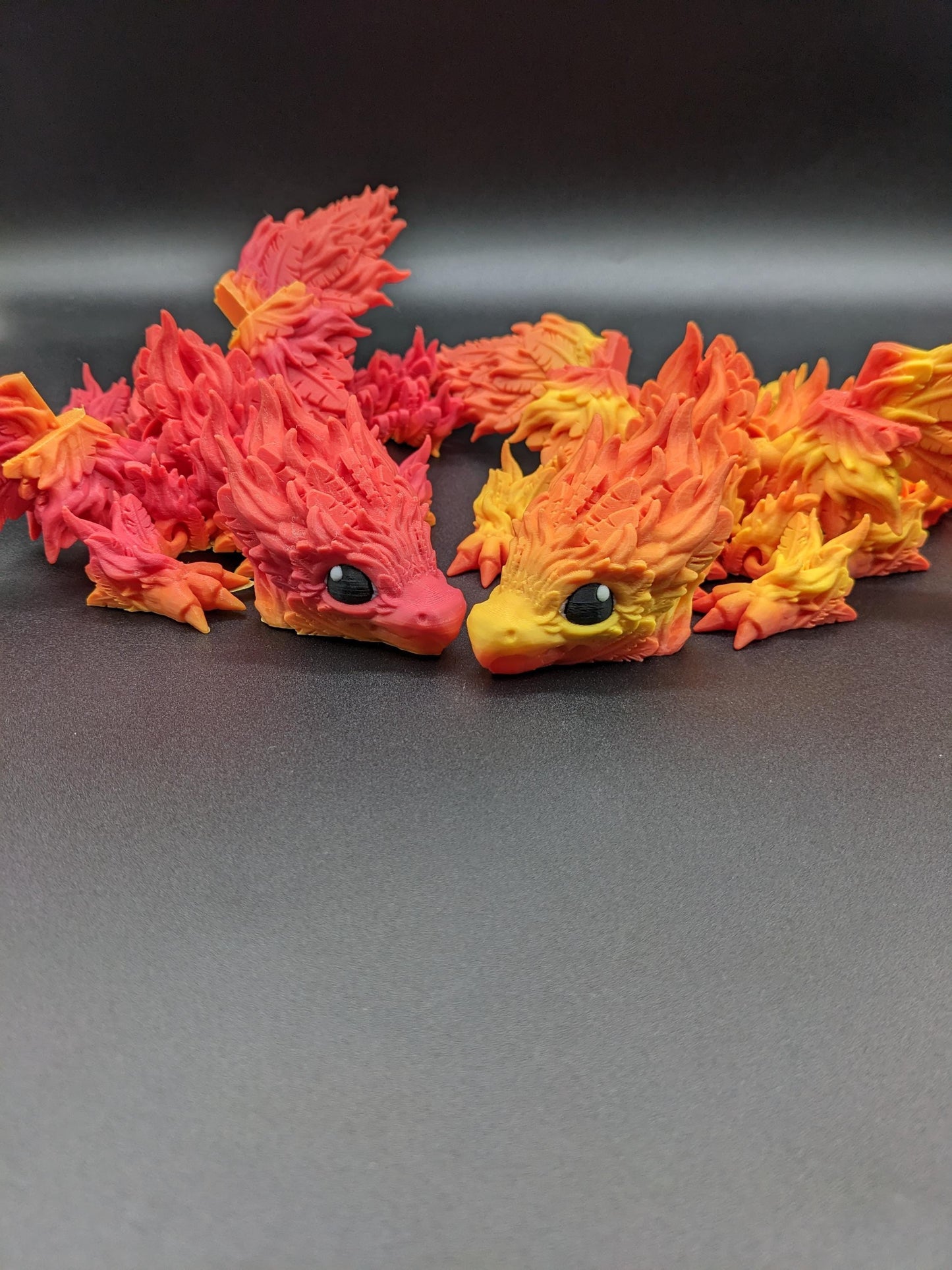 Dragon Baby Phoenix Fire Pyro Dragon Articulating Flexi By Cinderwing Fidget Toy Desk Stress Toy Dragon Decoration 3D Printed