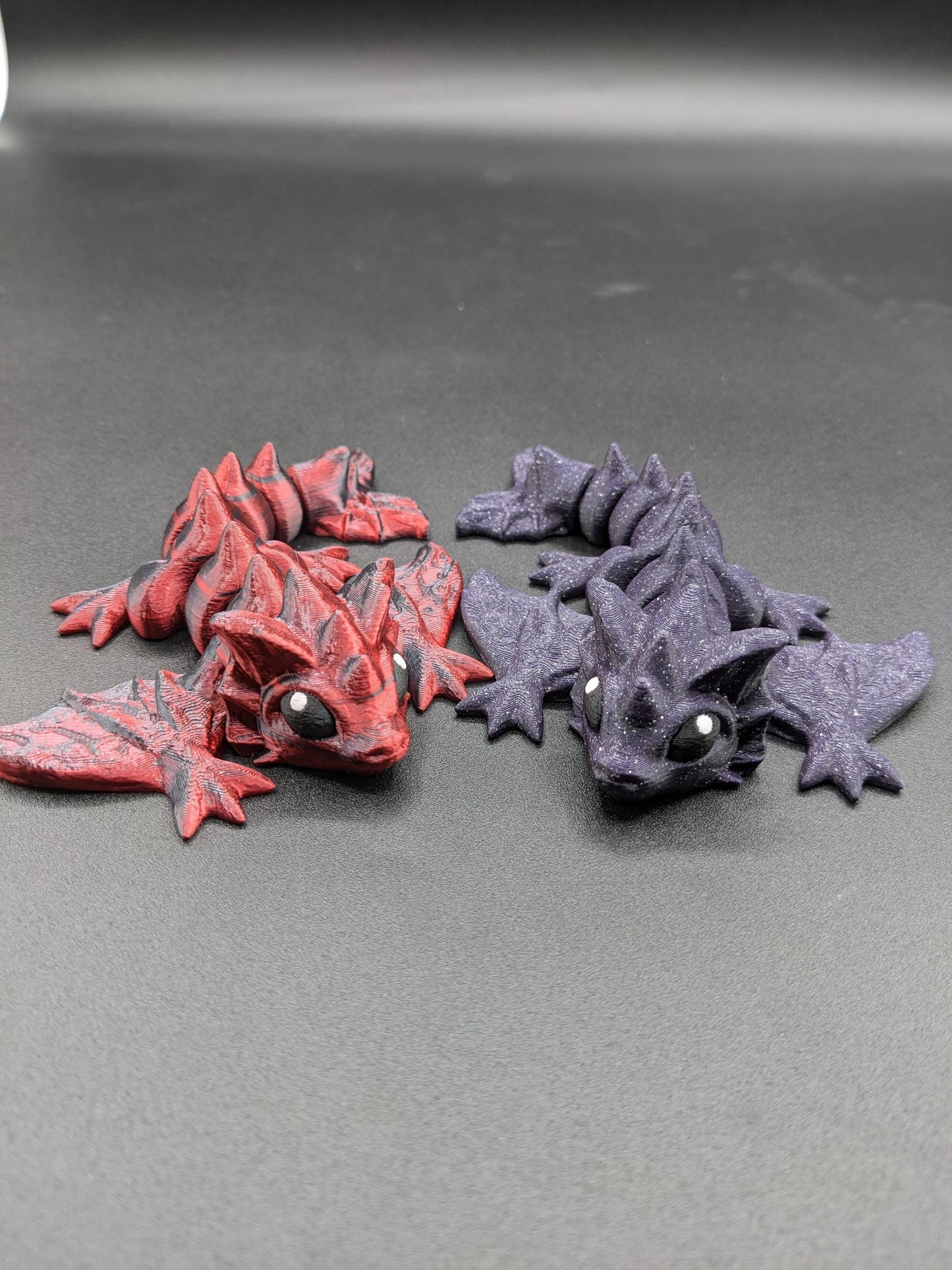 Dragon 3D Print Baby Dragon Articulating Dragon Bookself Decor Dragon Gift Tiny Crystal Wing Dragon