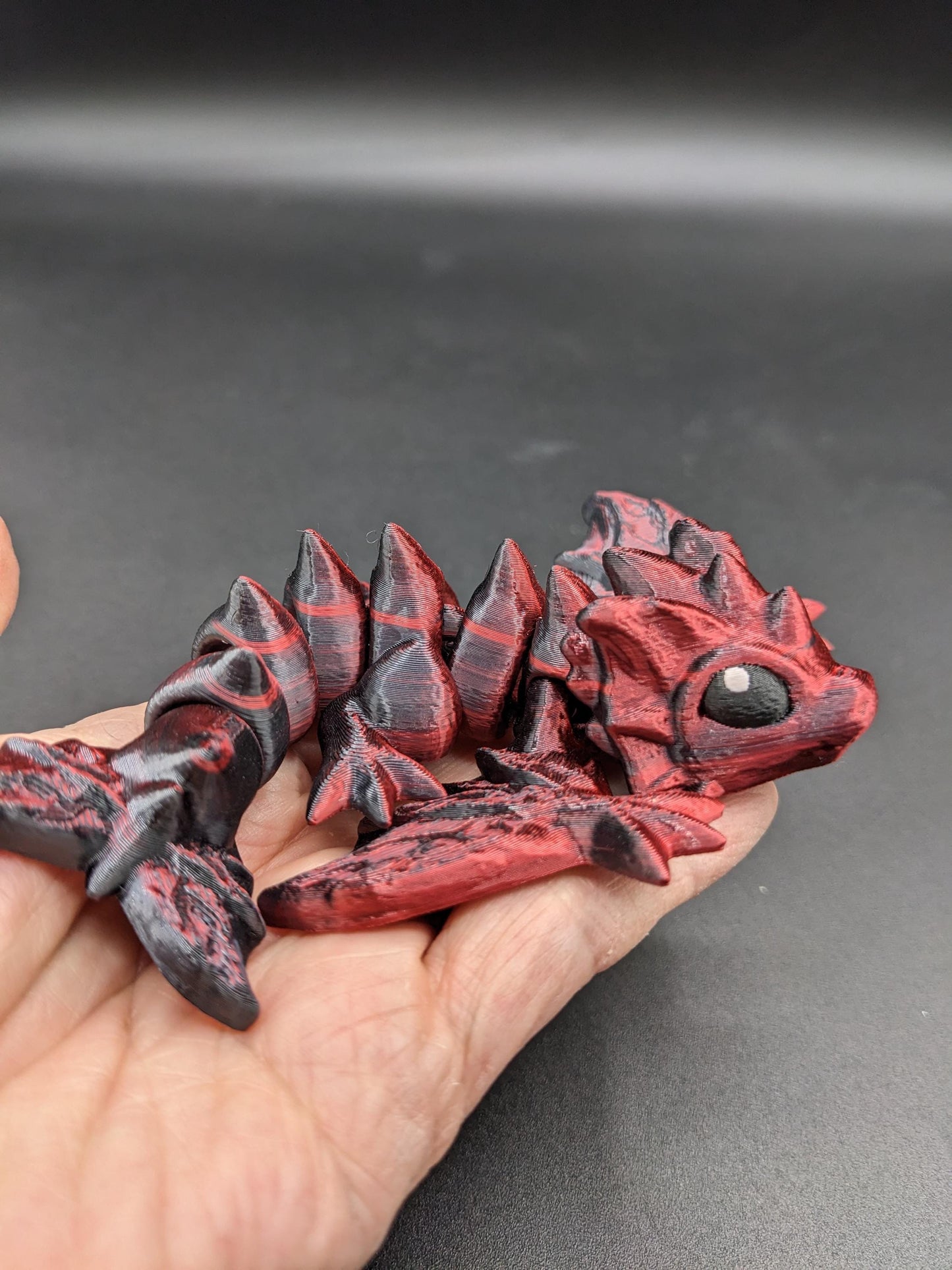 Dragon 3D Print Baby Dragon Articulating Dragon Bookself Decor Dragon Gift Tiny Crystal Wing Dragon